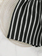 Conjunto Biquíni Boho Capa Crochê 3 Peças Listrado