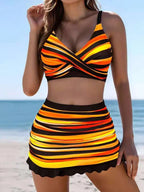 Conjunto Biquíni Boho Ziguezague Decote V Torcido