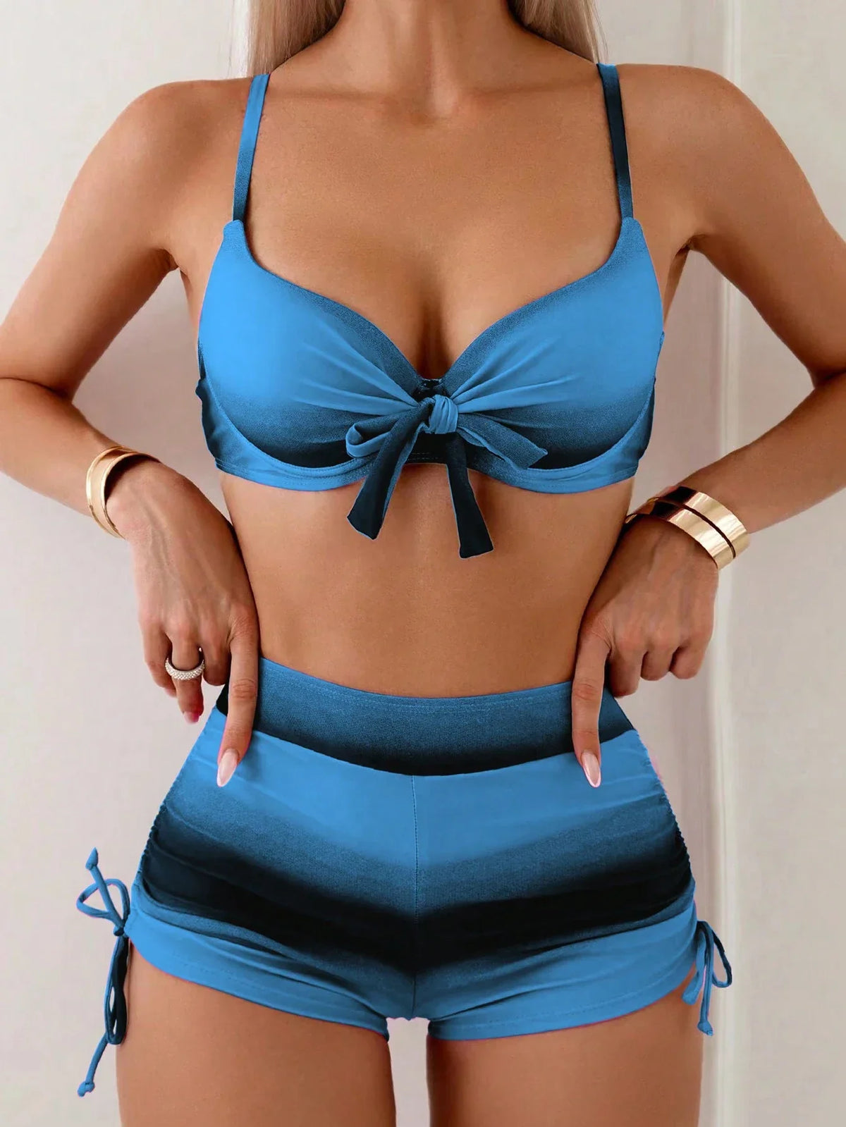 Conjunto Biquíni Degradê Push-Up Costa do Sol com Caleçon — fotografia 1 | Mar & Pérola