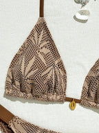 Conjunto Biquíni Floral Botões Calça Longa