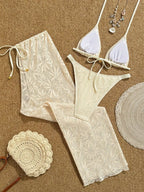 Conjunto Biquíni Floral Botões Calça Longa