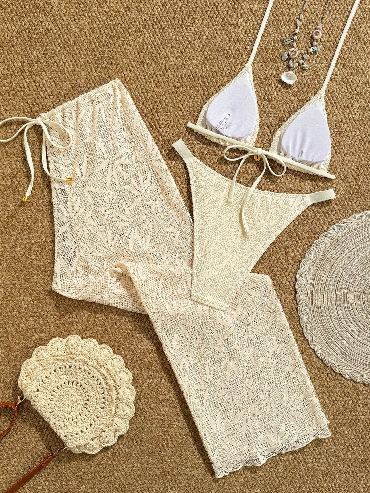 Conjunto Biquíni Floral Botões Calça Longa