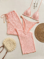 Conjunto Biquíni Floral Botões Calça Longa