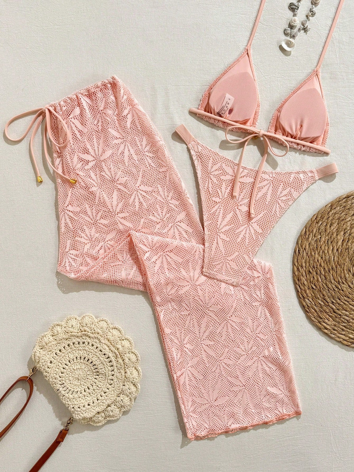 Conjunto Biquíni Floral Botões Calça Longa