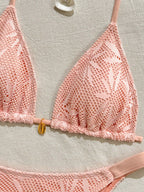 Conjunto Biquíni Floral Botões Calça Longa