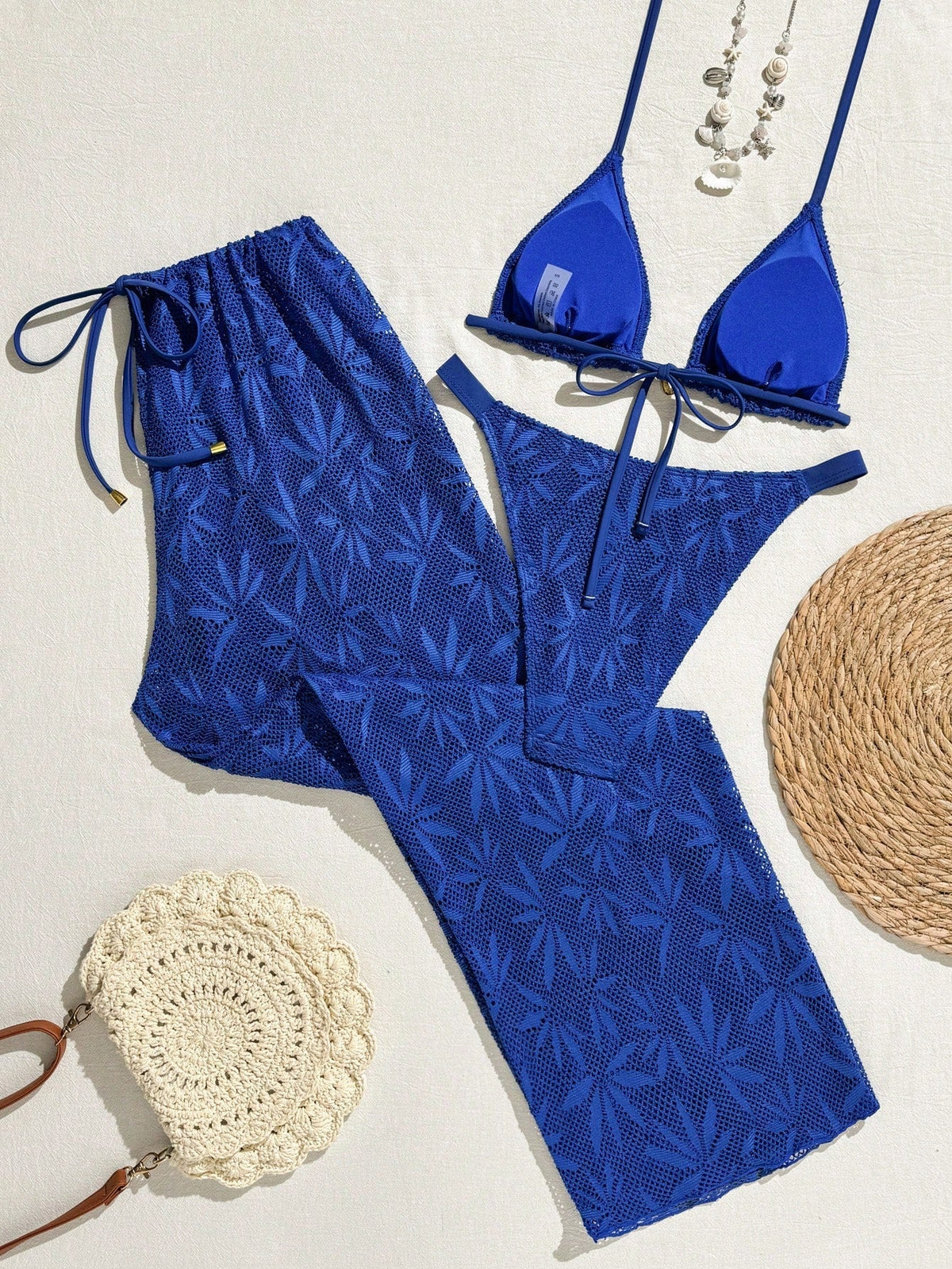 Conjunto Biquíni Floral Botões Calça Longa