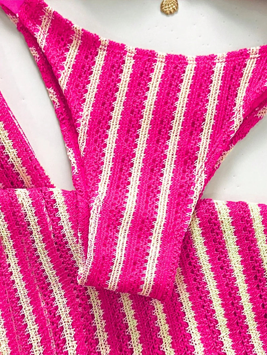 Conjunto Biquíni Triangular Top Longo Decote Frente Única