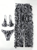 Conjunto de Biquíni 3 Peças Decote V Maré de Verão com Cordão Plissado — fotografia 3 | Mar & Pérola