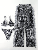 Conjunto de Biquíni 3 Peças Decote V Maré de Verão com Cordão Plissado — fotografia 7 | Mar & Pérola