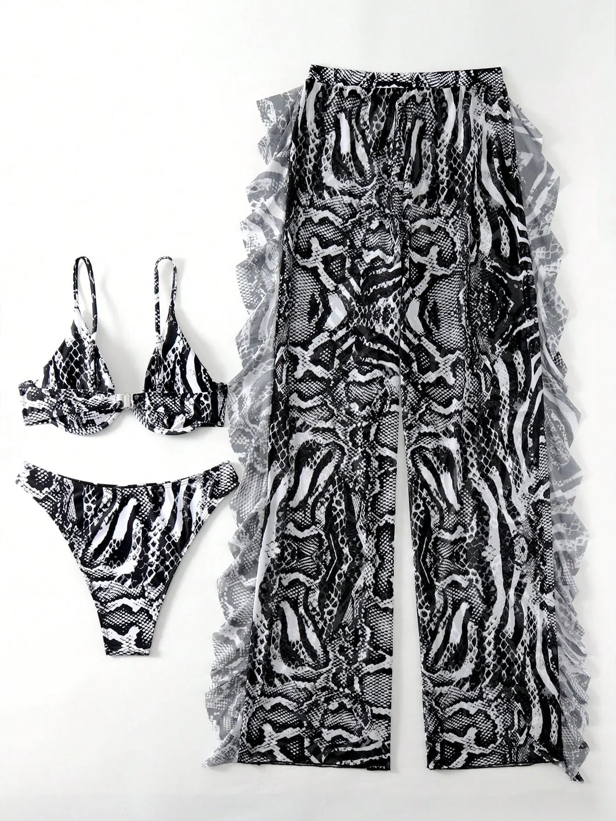 Conjunto de Biquíni 3 Peças Decote V Maré de Verão com Cordão Plissado — fotografia 7 | Mar & Pérola