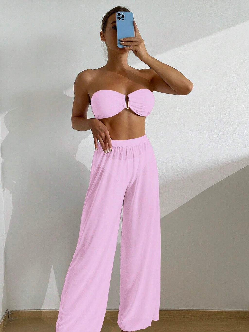 Conjunto de Biquíni 3 Peças Elegante Enseada com Calça de Cobertura — fotografia 20 | Mar & Pérola