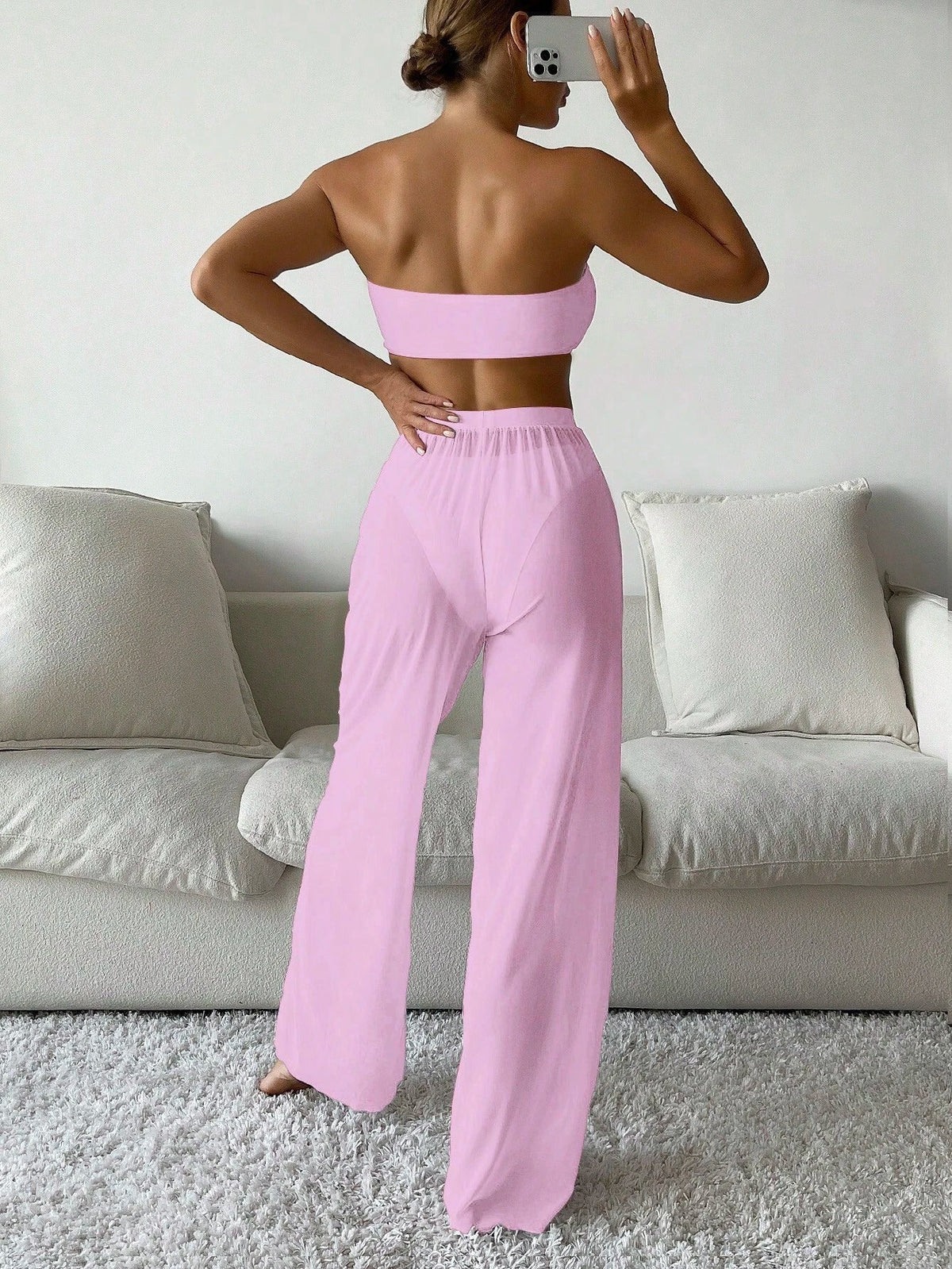 Conjunto de Biquíni 3 Peças Elegante Enseada com Calça de Cobertura — fotografia 21 | Mar & Pérola