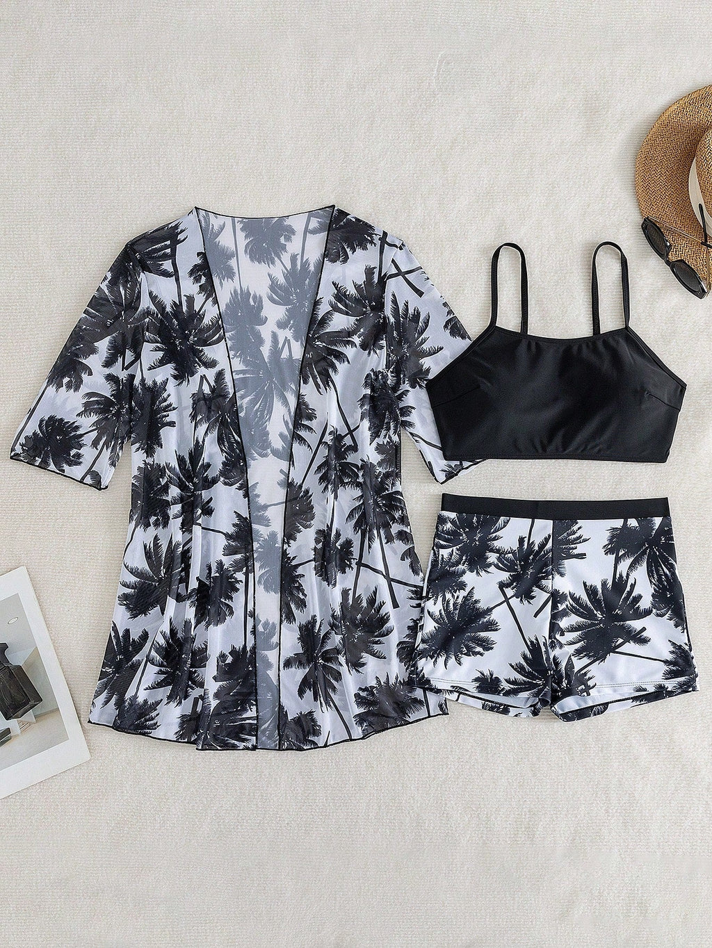 Conjunto de Biquíni 3 Peças Estampa Tropical Ilha Tropical — fotografia 3 | Mar & Pérola