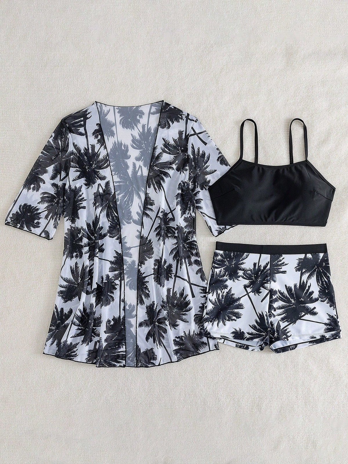 Conjunto de Biquíni 3 Peças Estampa Tropical Ilha Tropical — fotografia 4 | Mar & Pérola