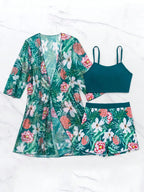 Conjunto de Biquíni 3 Peças Estampa Tropical Ilha Tropical — fotografia 14 | Mar & Pérola