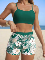 Conjunto de Biquíni 3 Peças Estampa Tropical Ilha Tropical — fotografia 30 | Mar & Pérola
