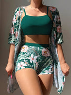 Conjunto de Biquíni 3 Peças Estampa Tropical Ilha Tropical — fotografia 31 | Mar & Pérola