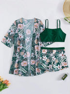Conjunto de Biquíni 3 Peças Estampa Tropical Ilha Tropical — fotografia 32 | Mar & Pérola