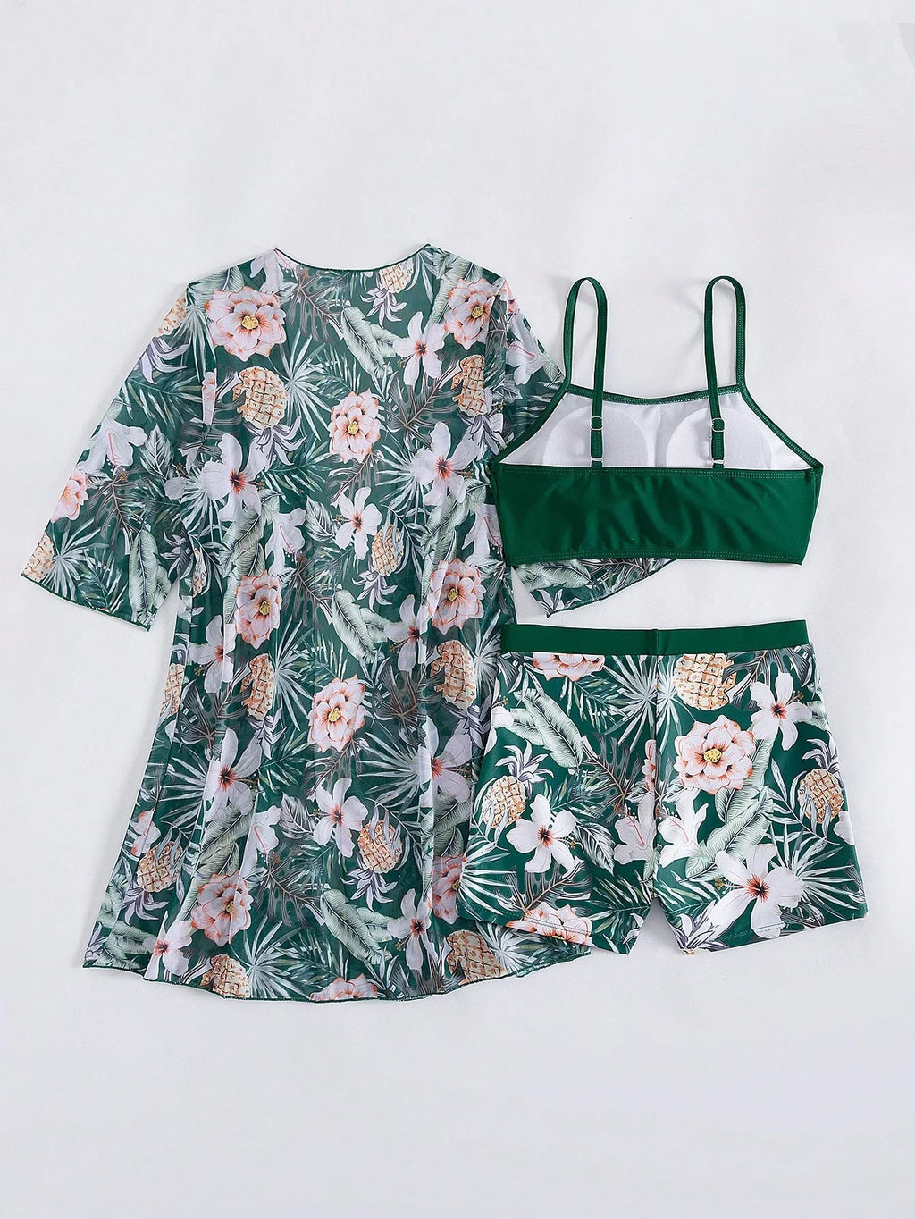 Conjunto de Biquíni 3 Peças Estampa Tropical Ilha Tropical — fotografia 35 | Mar & Pérola