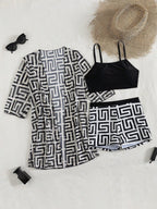 Conjunto de Biquíni 3 Peças Estampa Tropical Ilha Tropical — fotografia 46 | Mar & Pérola