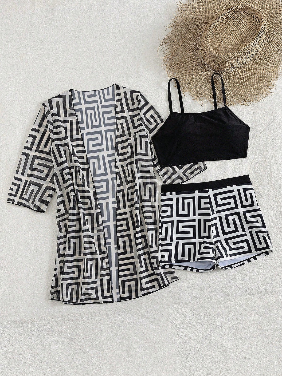 Conjunto de Biquíni 3 Peças Estampa Tropical Ilha Tropical — fotografia 48 | Mar & Pérola