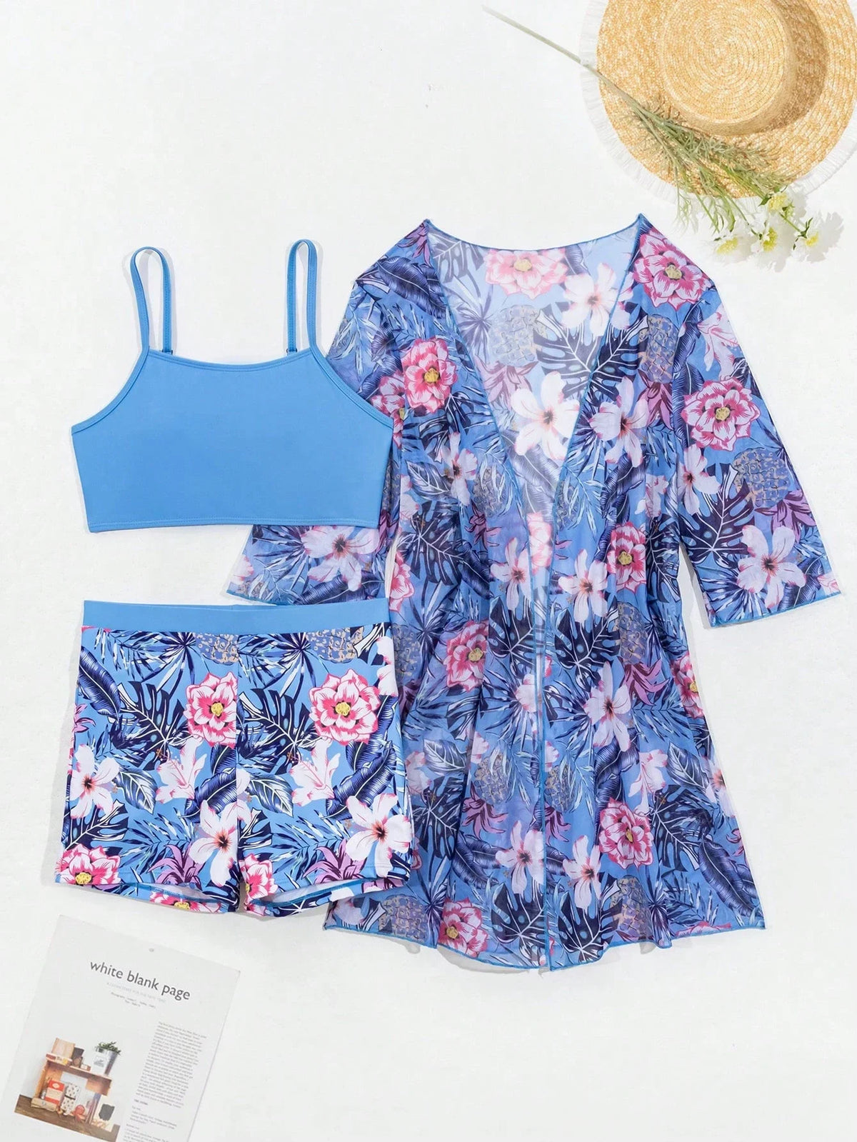 Conjunto de Biquíni 3 Peças Estampa Tropical Ilha Tropical — fotografia 57 | Mar & Pérola