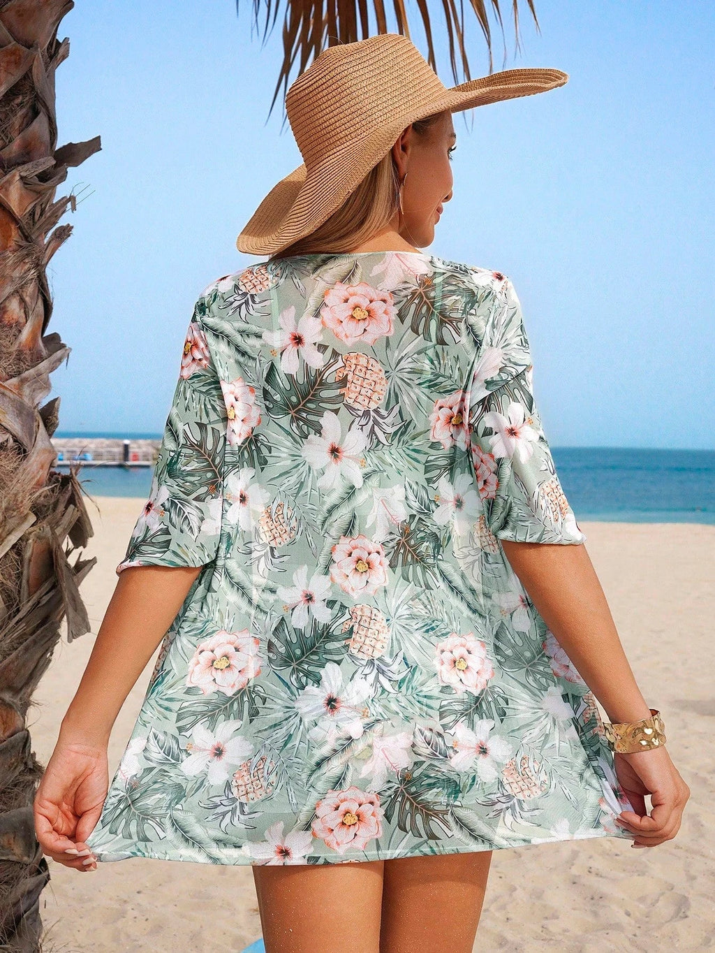 Conjunto de Biquíni 3 Peças Estampa Tropical Ilha Tropical — fotografia 60 | Mar & Pérola