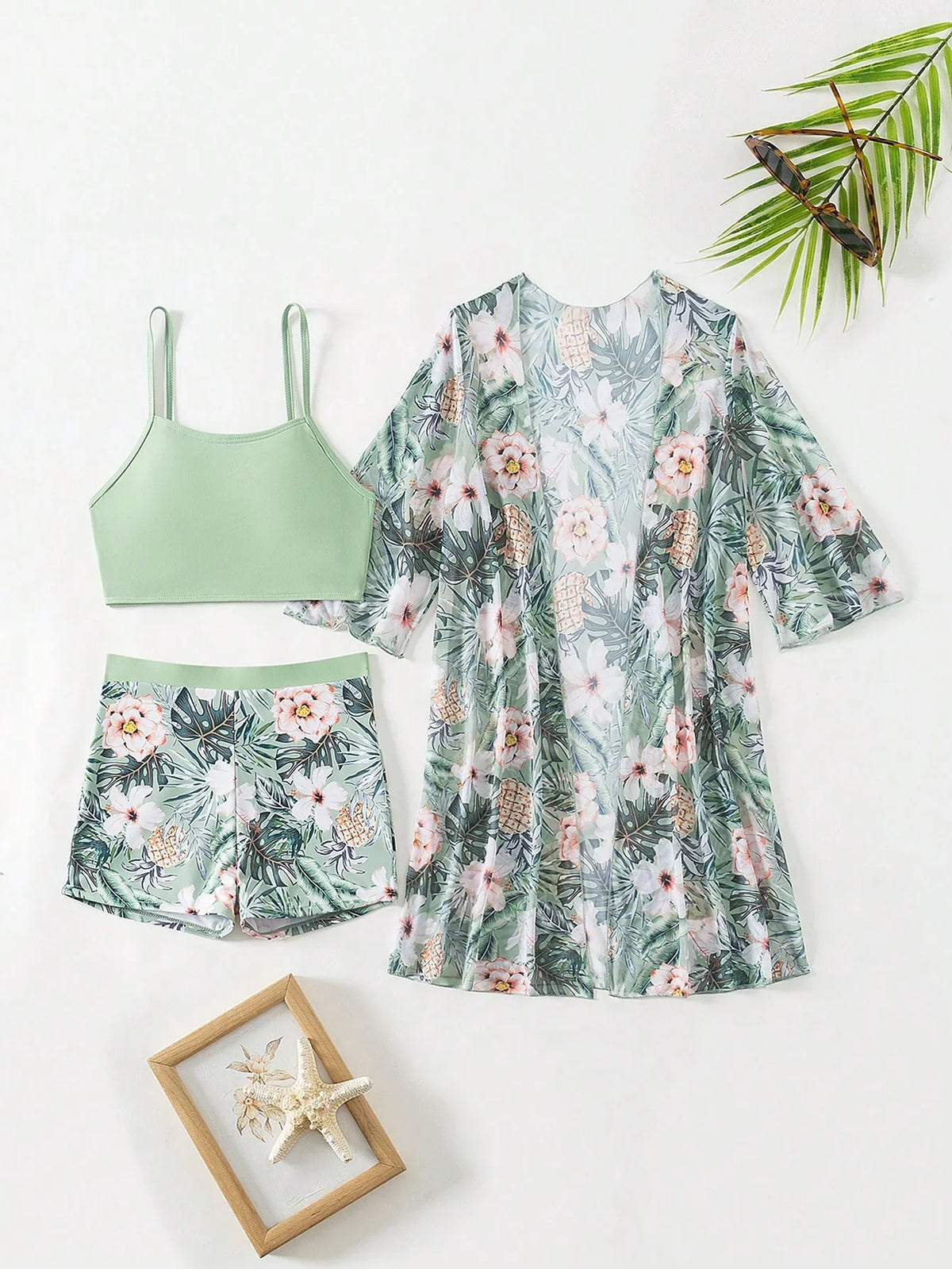 Conjunto de Biquíni 3 Peças Estampa Tropical Ilha Tropical — fotografia 63 | Mar & Pérola