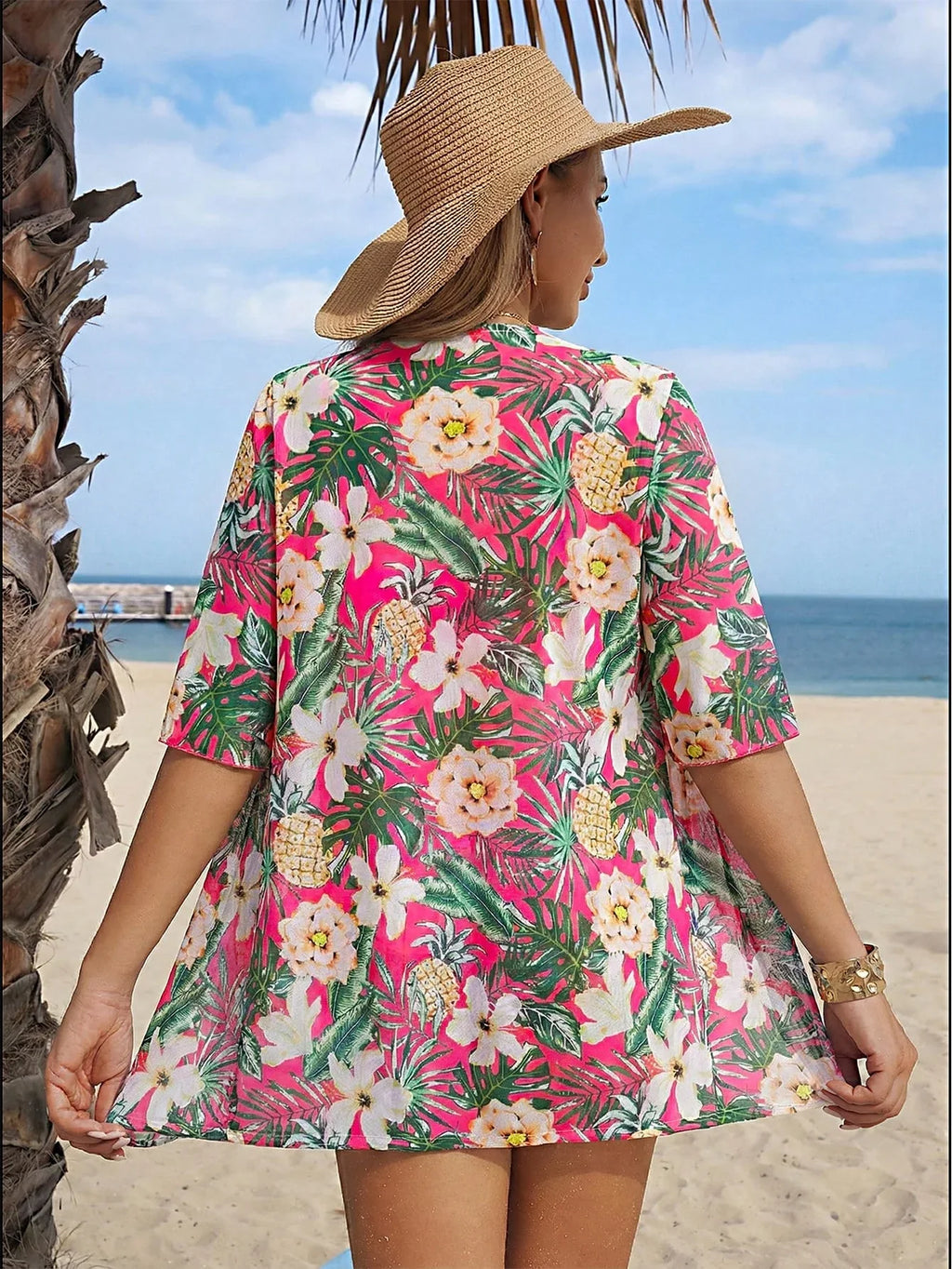 Conjunto de Biquíni 3 Peças Estampa Tropical Ilha Tropical — fotografia 68 | Mar & Pérola
