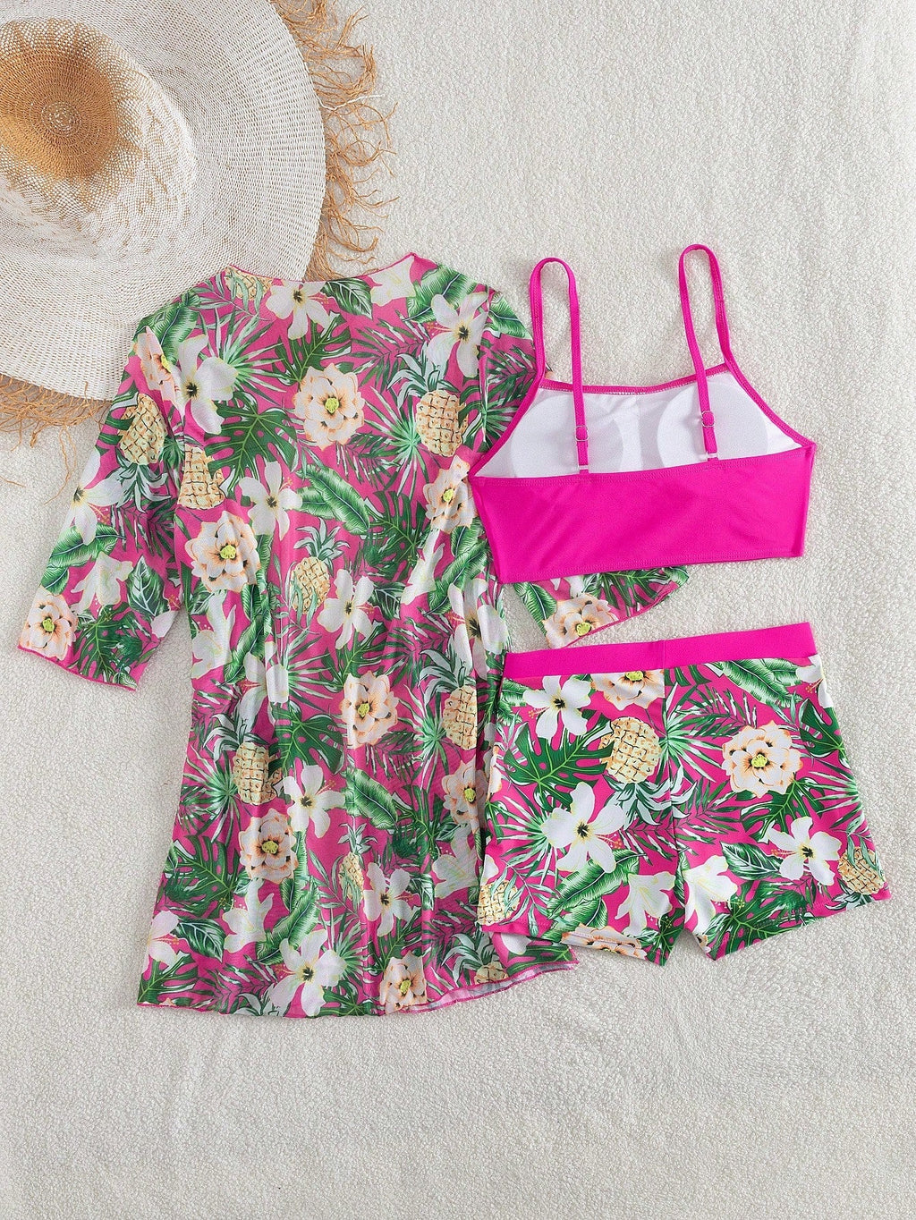 Conjunto de Biquíni 3 Peças Estampa Tropical Ilha Tropical — fotografia 71 | Mar & Pérola
