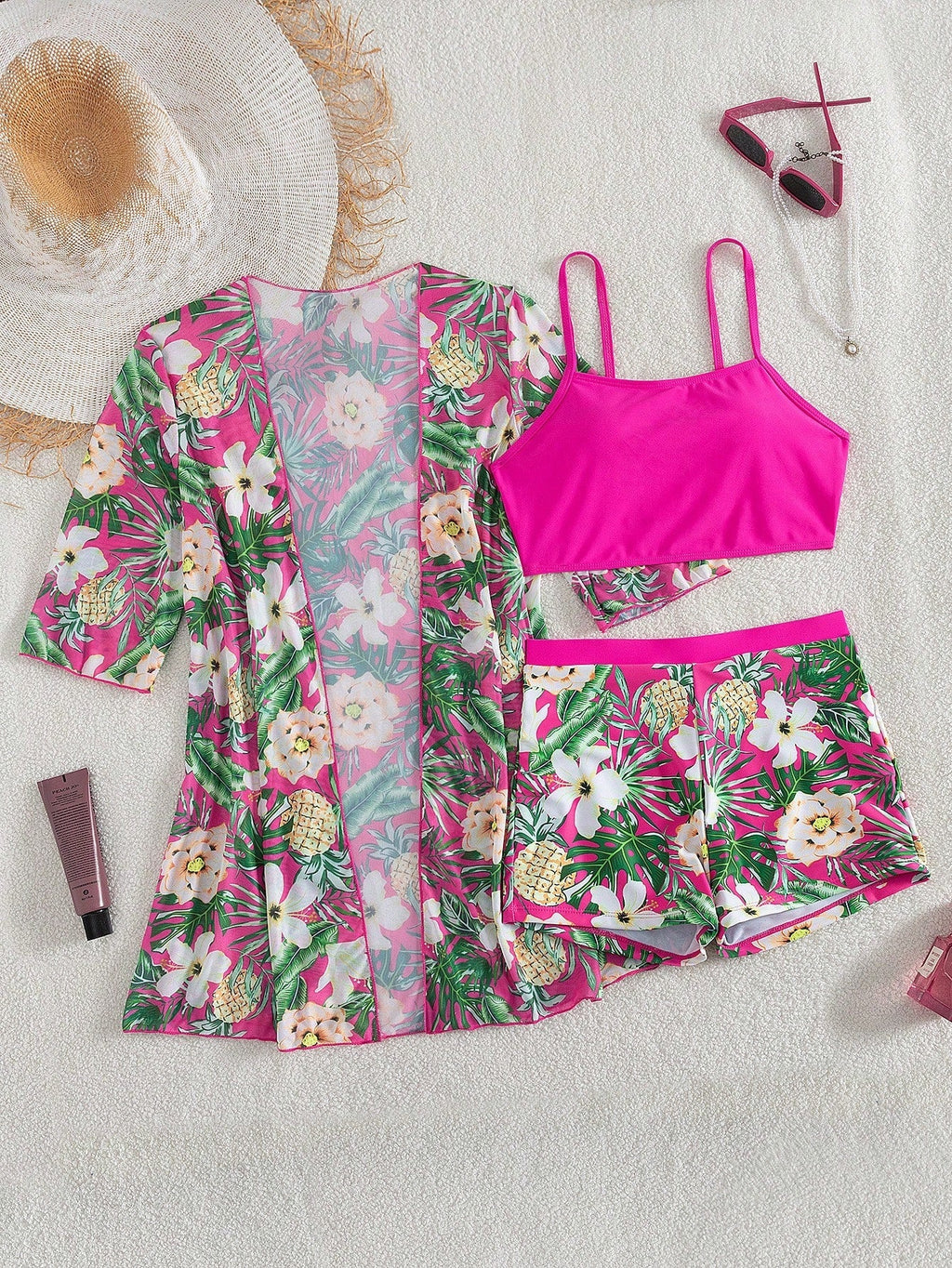 Conjunto de Biquíni 3 Peças Estampa Tropical Ilha Tropical — fotografia 72 | Mar & Pérola