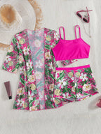 Conjunto de Biquíni 3 Peças Estampa Tropical Ilha Tropical — fotografia 72 | Mar & Pérola