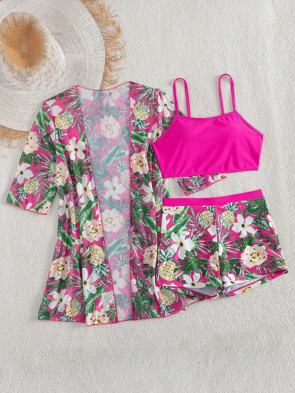 Conjunto de Biquíni 3 Peças Estampa Tropical Ilha Tropical — fotografia 74 | Mar & Pérola