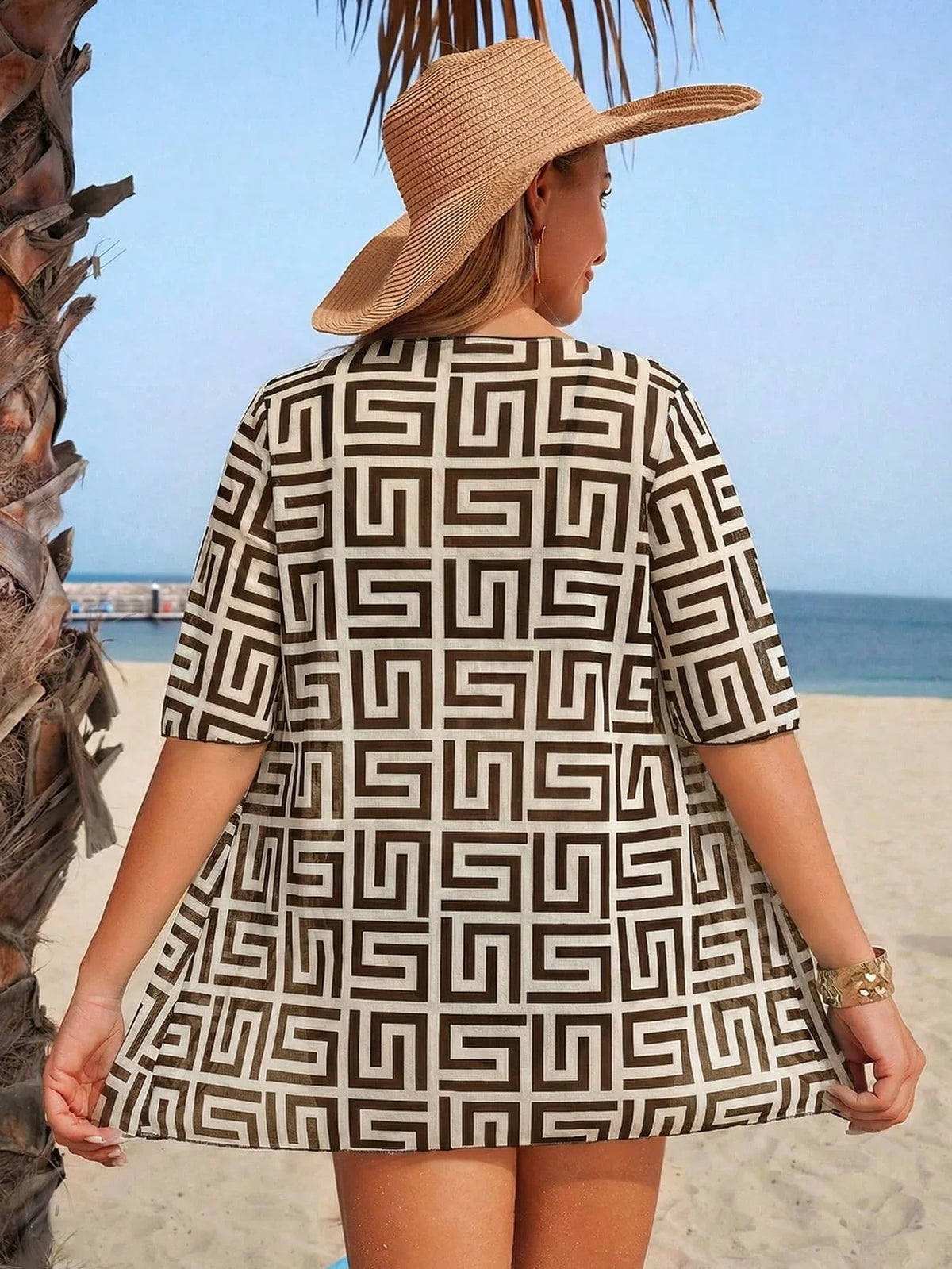 Conjunto de Biquíni 3 Peças Estampa Tropical Ilha Tropical — fotografia 76 | Mar & Pérola