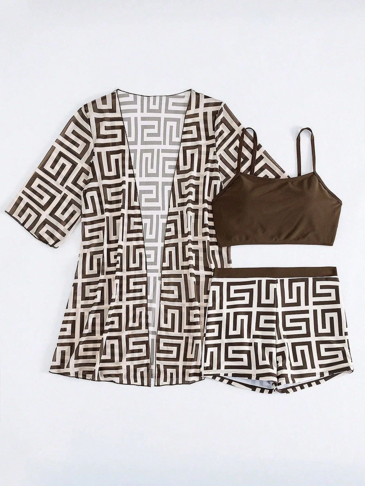Conjunto de Biquíni 3 Peças Estampa Tropical Ilha Tropical — fotografia 77 | Mar & Pérola