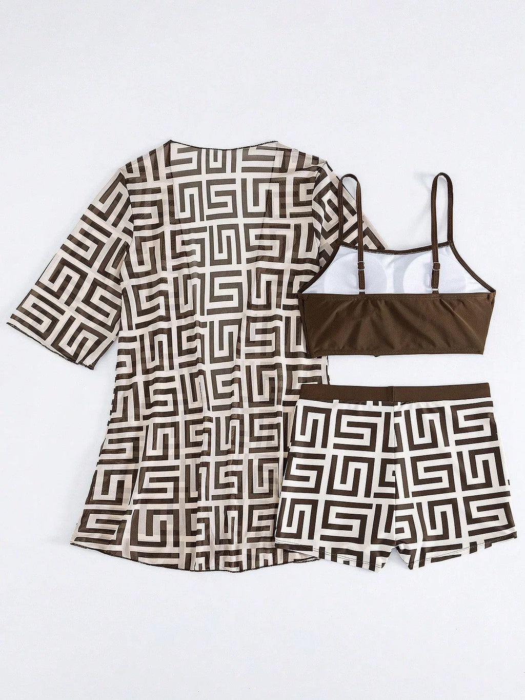 Conjunto de Biquíni 3 Peças Estampa Tropical Ilha Tropical — fotografia 78 | Mar & Pérola