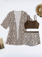 Conjunto de Biquíni 3 Peças Estampa Tropical Ilha Tropical — fotografia 79 | Mar & Pérola