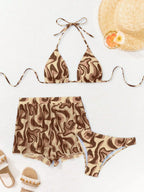 Conjunto de Biquíni 3 Peças Halter Estampa Ondas Brisa da Ilha — fotografia 4 | Mar & Pérola