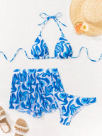 Conjunto de Biquíni 3 Peças Halter Estampa Ondas Brisa da Ilha — fotografia 10 | Mar & Pérola