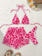 Conjunto de Biquíni 3 Peças Halter Estampa Ondas Brisa da Ilha — fotografia 18 | Mar & Pérola