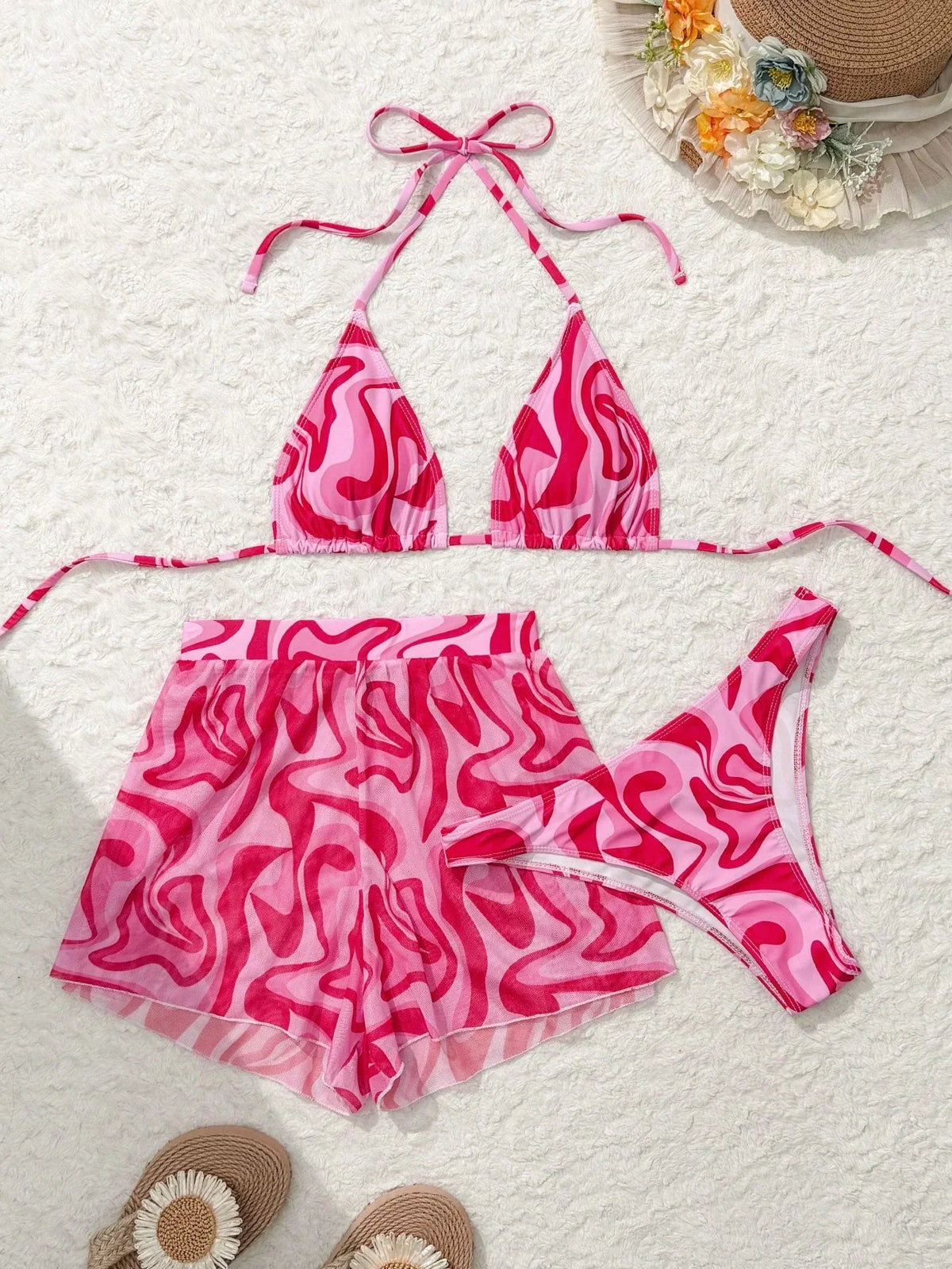 Conjunto de Biquíni 3 Peças Halter Estampa Ondas Brisa da Ilha — fotografia 18 | Mar & Pérola