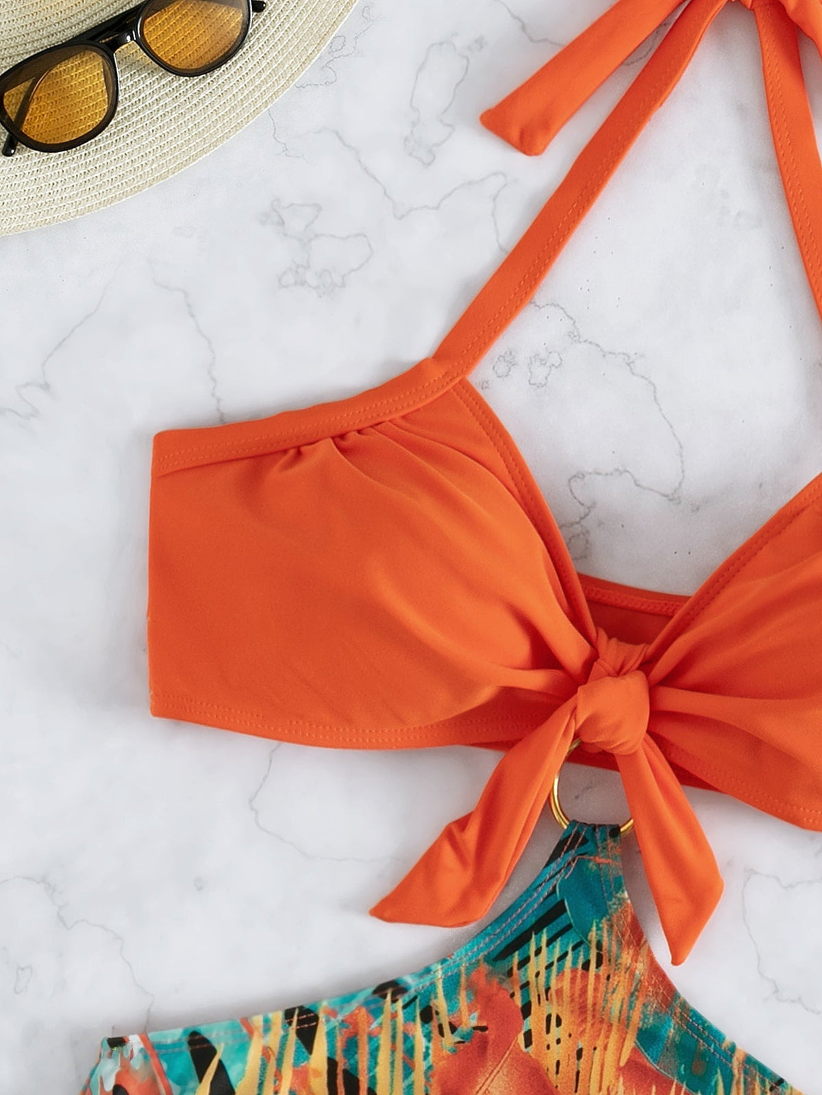 Conjunto de Biquíni 3 Peças Halter Tropical Costa Tropical com Saia — fotografia 11 | Mar & Pérola