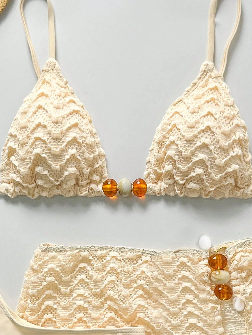 Conjunto de Biquíni 3 Peças Texturizado Textura da Maré com Saia — fotografia 3 | Mar & Pérola