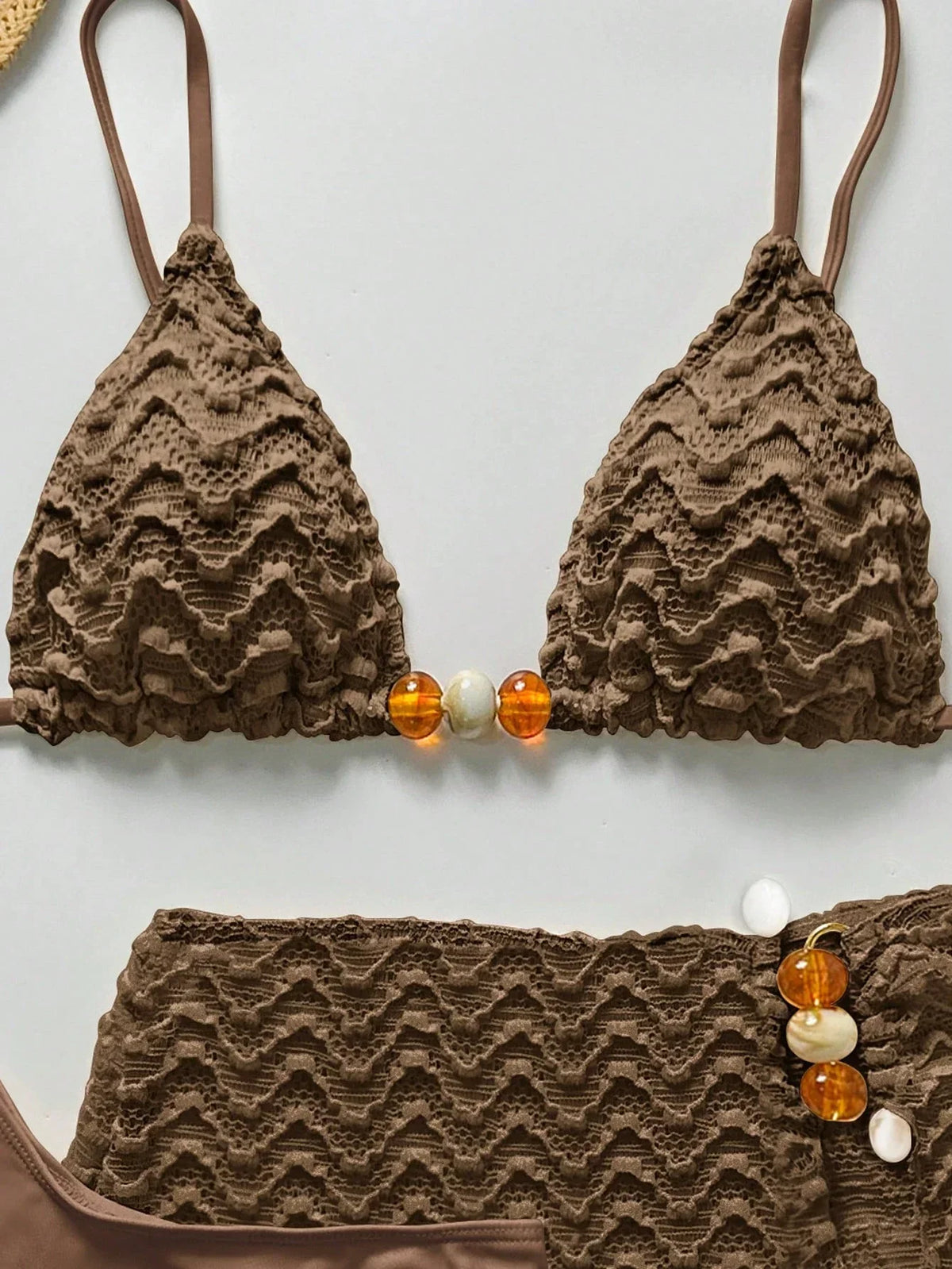Conjunto de Biquíni 3 Peças Texturizado Textura da Maré com Saia — fotografia 9 | Mar & Pérola
