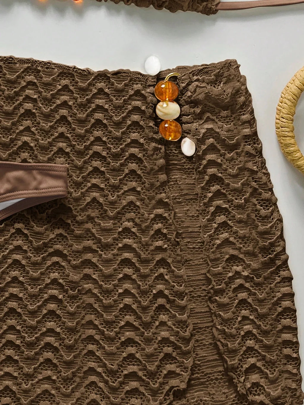 Conjunto de Biquíni 3 Peças Texturizado Textura da Maré com Saia — fotografia 10 | Mar & Pérola