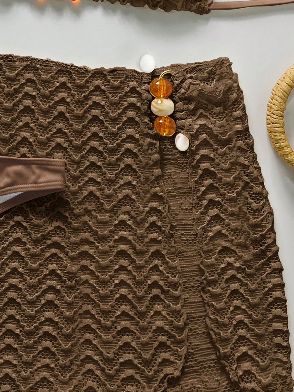 Conjunto de Biquíni 3 Peças Texturizado Textura da Maré com Saia — fotografia 10 | Mar & Pérola