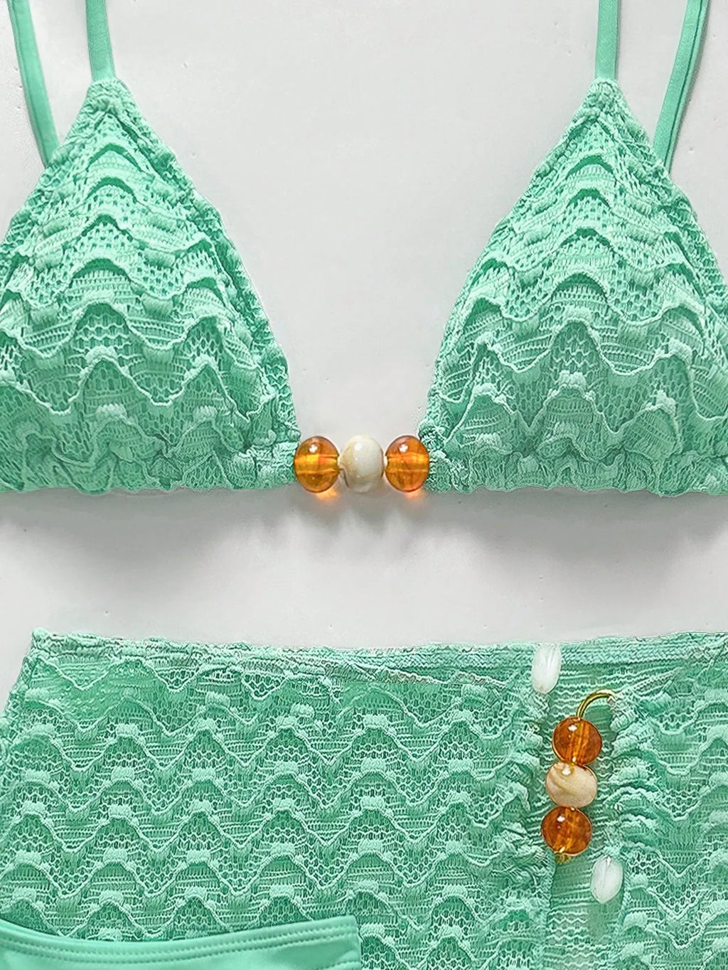 Conjunto de Biquíni 3 Peças Texturizado Textura da Maré com Saia — fotografia 33 | Mar & Pérola