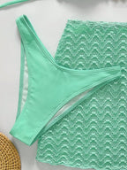 Conjunto de Biquíni 3 Peças Texturizado Textura da Maré com Saia — fotografia 35 | Mar & Pérola