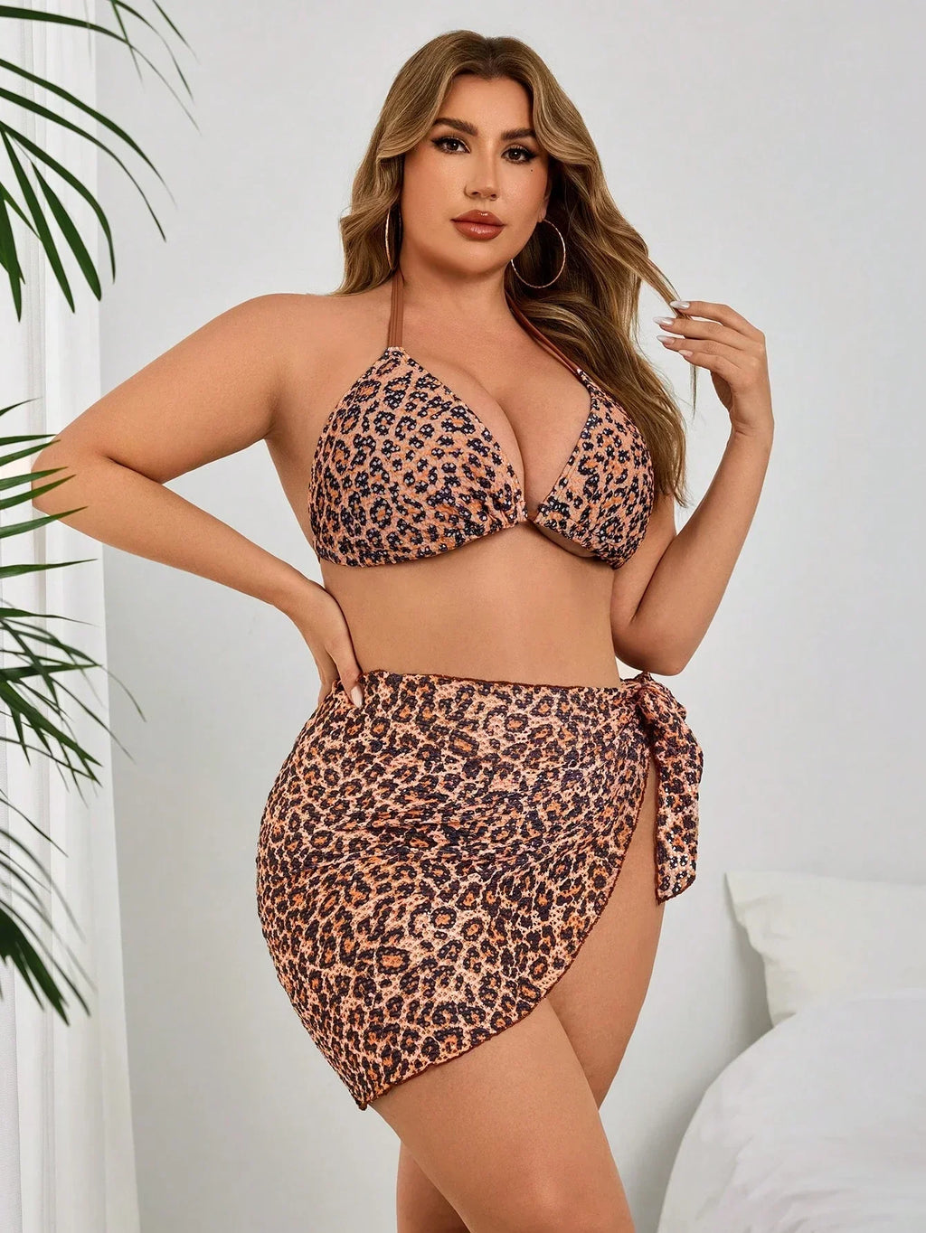 Conjunto de Biquíni Plus Size Padrão Discreto