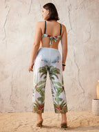 Conjunto de Biquíni Plus Size Tropical Nó Torcido